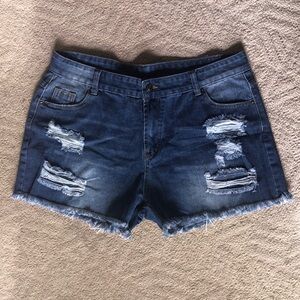 Women’s denim shorts, size 2X, never worn.